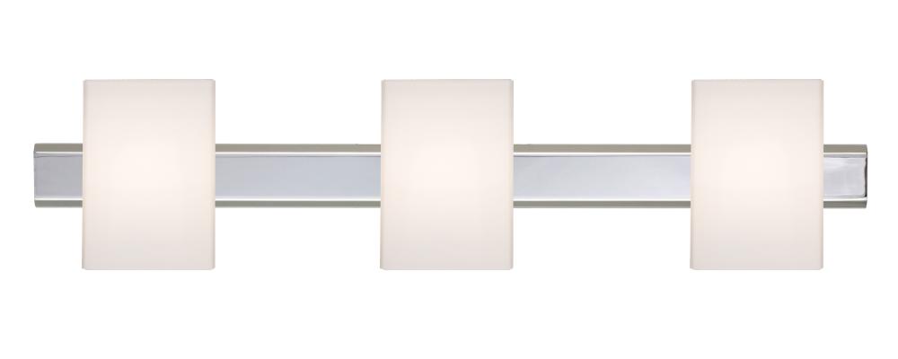 Besa, Tito Vanity, Opal Matte, Chrome Finish, 3x40W Halogen