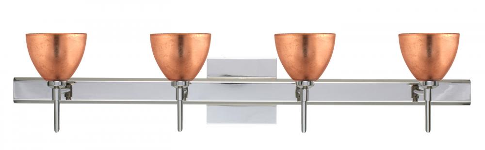 Besa Divi Wall With SQ Canopy 4SW Copper Foil Chrome 4x40W G9