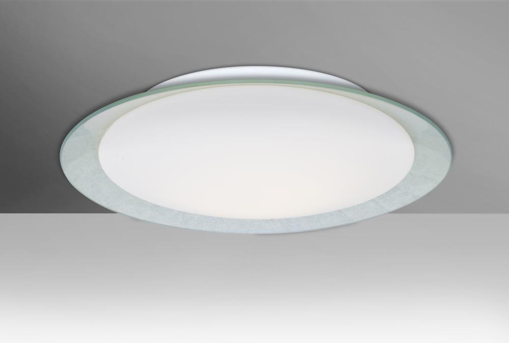 Besa, Tuca 19 Ceiling, Opal/Silver Foil,  Finish, 1x24W LED