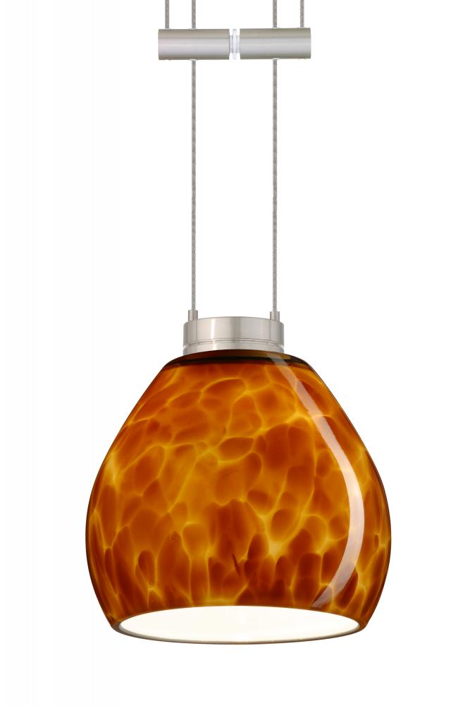 Besa Pendant Tay Tay Satin Nickel Amber Cloud 1x50W Halogen