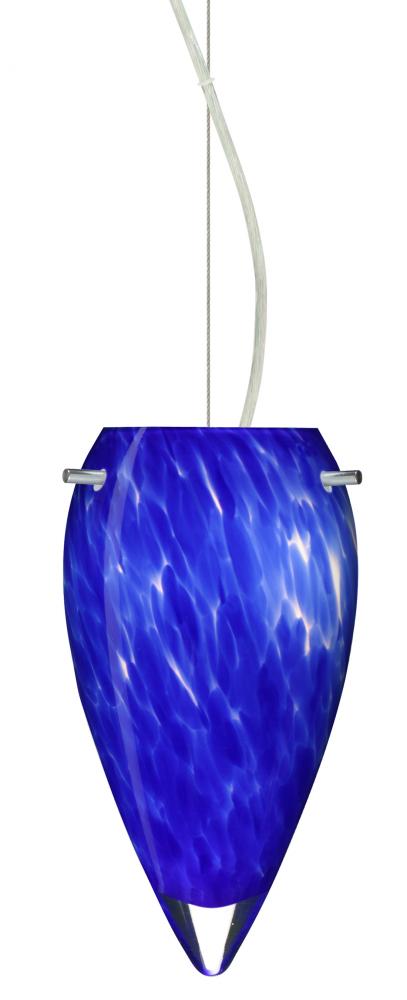 Besa Juli Cable Pendant Blue Cloud Satin Nickel 1x100W Medium Base