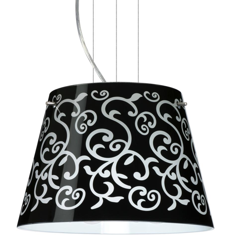 Besa Amelia 12 LED Pendant 1KG Black Damask Satin Nickel 1x11W LED