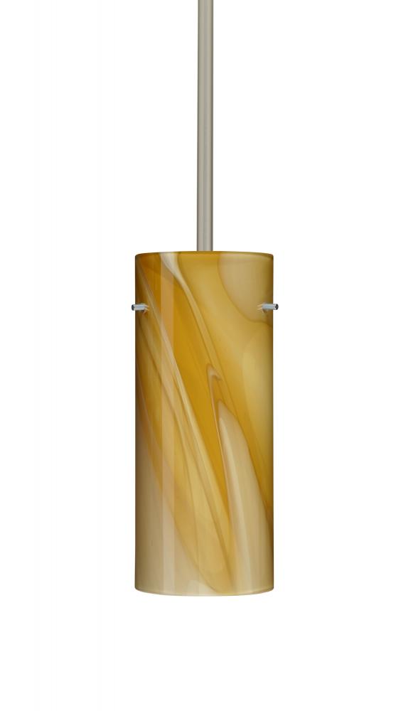 Besa Stilo 10 Stem Pendant Satin Nickel Honey 1x100W A19