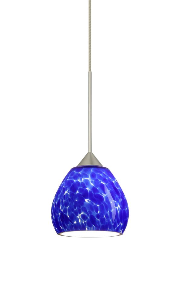 Besa Pendant Tay Tay Satin Nickel Blue Cloud 1x5W LED