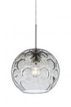 Besa Lighting 1JC-BOMYCL-SN - Besa Bombay Cord Pendant, Clear, Satin Nickel Finish, 1x60W Medium Base