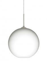 Besa Lighting 1JC-COCO1207-LED-SN - Besa Coco 12 Pendant, Opal Matte, Satin Nickel Finish, 1x9W LED