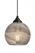 Besa Lighting 1JC-JILLYSM-EDIL-BR - Besa, Jilly Cord Pendant, Vapor Smoke, Bronze Finish, 1x5W LED Filament