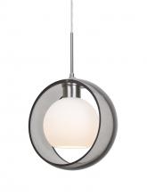 Besa Lighting 1JC-MANASM-LED-SN - Besa Mana Pendant, Smoke/Opal, Satin Nickel Finish, 1x9W LED