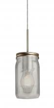 Besa Lighting 1JC-MILO4WF-EDIL-SN - Besa Pendant Milo 4 Satin Nickel White Frost 1x5W LED Filament