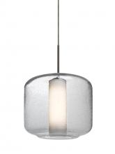 Besa Lighting 1JC-NILES10CO-BR - Besa Niles 10 Pendant, Clear Bubble/Opal, Bronze Finish, 1x60W Medium Base T10