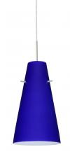 Besa Lighting 1JT-4124CM-SN - Besa Cierro Pendant Satin Nickel Cobalt Blue Matte 1x100W Medium Base