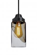 Besa Lighting 1JT-BLINKSM-EDIL-BK - Besa, Blink Cord Pendant, Trans. Smoke/Clear, Black Finish, 1x4W LED Filament