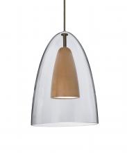 Besa Lighting 1JT-DANOCLMD-LED-BR - Besa, Dano Cord Pendant, Clear/Medium, Bronze Finish, 1x9W LED