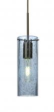 Besa Lighting 1JT-JUNI10BL-BR - Besa, Juni 10 Cord Pendant, Blue Bubble, Bronze, 1x60W Medium Base