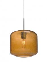 Besa Lighting 1JT-NILES10AM-SN - Besa Niles 10 Pendant, Amber Bubble, Satin Nickel Finish, 1x60W Medium Base T10