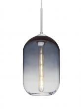 Besa Lighting 1JT-OMEGA12ST-EDIL-SN - Besa, Omega 12 Cord Pendant, Steel/Clear, Satin Nickel Finish, 1x4W LED Filament