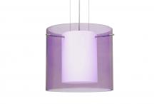 Besa Lighting 1KG-A18407-SN - Besa Pendant Pahu 12 Satin Nickel Transparent Amethyst 1x100W Medium Base