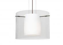 Besa Lighting 1KG-C00707-BR - Besa Pendant Pahu 16 Bronze Clear/Opal 1x150W Medium Base A21