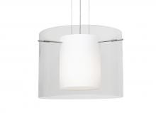 Besa Lighting 1KG-C00707-SN - Besa Pendant Pahu 16 Satin Nickel Clear/Opal 1x150W Medium Base A21