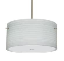 Besa Lighting 1KT-4008KR-LED-SN - Besa Tamburo 16 Pendant Chalk Satin Nickel 3x11W LED