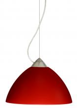 Besa Lighting 1KX-420131-LED-SN - Besa Tessa LED Cable Pendant Red Matte Satin Nickel 1x9W LED