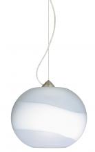 Besa Lighting 1KX-477699-SN - Besa Luna Pendant Opal Frost Satin Nickel 1x100W Medium Base