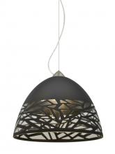 Besa Lighting 1KX-KIEVBK-SN - Besa Kiev Pendant, Black, Satin Nickel Finish, 1x60W Medium Base