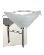 Besa Lighting 1SW-181304-CR-SQ - Besa Wall With SQ Canopy Hoppi Chrome Marble/Clear 1x40W G9