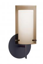 Besa Lighting 1SW-S44007-BR - Besa Pahu 4 Wall 1SW Transparent Smoke/Opal Bronze 1x40W G9