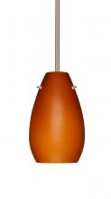 Besa Lighting 1TT-412680-LED-SN - Besa Pera 9 LED Pendant Amber Matte Satin Nickel 1x9W LED