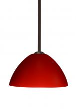 Besa Lighting 1TT-420131-LED-BR - Besa Tessa LED Stem Pendant Red Matte Bronze 1x9W LED