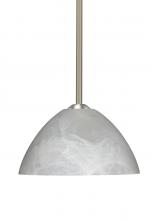  1TT-420152-SN - Besa Tessa Stem Pendant Satin Nickel Marble 1x75W Medium Base