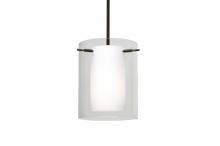 Besa Lighting 1TT-C00607-LED-BR - Besa Pahu 8 LED Pendant 1Tt Clear/Opal Bronze 1x11W LED