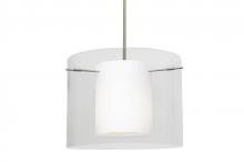 Besa Lighting 1TT-C00707-SN - Besa Stem Pendant Pahu 16 Satin Nickel Clear/Opal 1x150W Medium Base A21