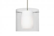 Besa Lighting 1TT-C18407-SN - Besa Stem Pendant Pahu 12 Satin Nickel Clear 1x100W Medium Base