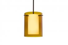 Besa Lighting 1TT-G00607-LED-BR - Besa Pahu 8 LED Pendant 1Tt Transparent Armagnac/Opal Bronze 1x11W LED