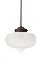 Besa Lighting 1TT-MIRAFR-BR - Besa Mira Stem Pendant Bronze Frost 1x60W T10