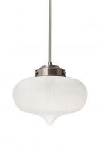 Besa Lighting 1TT-MIRAFR-SN - Besa Mira Stem Pendant Satin Nickel Frost 1x60W T10