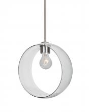 Besa Lighting 1TT-PLATOCL-SN-NI - Besa, Plato Stem Pendant, Clear, Satin Nickel Finish, 1x60W Medium Base