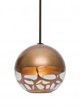 Besa Lighting 1TT-ROCKYCP-BR - Besa, Rocky Stem Pendant, Copper, Bronze Finish, 1x60W Medium Base