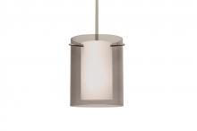 Besa Lighting 1TT-S00607-LED-SN - Besa Pendant Pahu 8 Satin Nickel Transparent Smoke/Opal 1x11W LED