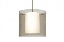 Besa Lighting 1TT-S18407-LED-SN - Besa Pendant Pahu 12 Satin Nickel Transparent Smoke 1x11W LED