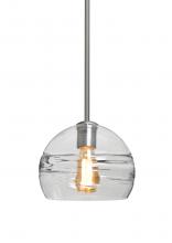 Besa Lighting 1TT-SPIR8CL-EDIL-SN - Besa Spirit 8 Pendant, Clear, Satin Nickel Finish, 1x8W LED Filament