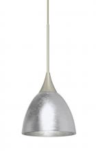 Besa Lighting 1XC-1758SF-SN - Besa Divi Pendant, Silver Foil, Satin Nickel, 1x50W Halogen