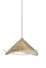  1XC-181305-LED-SN - Besa Pendant Hoppi Satin Nickel Mocha/Clear 1x3W LED