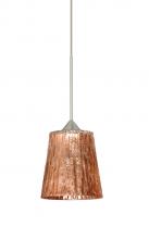 Besa Lighting 1XC-5125CF-SN - Besa Pendant Nico 4 Satin Nickel Stone Copper Foil 1x35W Halogen