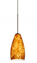 Besa Lighting 1XC-719818-BR - Besa Pendant Karli Bronze Amber Cloud 1x50W Halogen