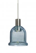 Besa Lighting 1XC-KIBABL-LED-SN - Besa, Kiba Cord Pendant, Blue Bubble, Satin Nickel Finish, 1x3W LED