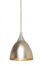 Besa Lighting 1XT-1758GF-SN - Besa Divi Pendant, Gold Foil, Satin Nickel, 1x50W Halogen