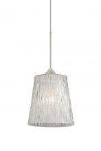  1XT-5125GL-LED-SN - Besa Pendant Nico 4 Satin Nickel Stone Glitter 1x5W LED